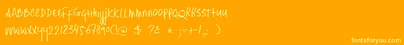 DkHastytasty Font – Yellow Fonts on Orange Background