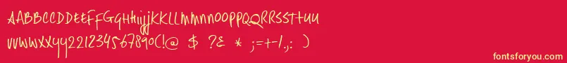 Шрифт DkHastytasty – жёлтые шрифты на красном фоне