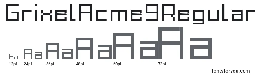 GrixelAcme9RegularXtnd Font Sizes