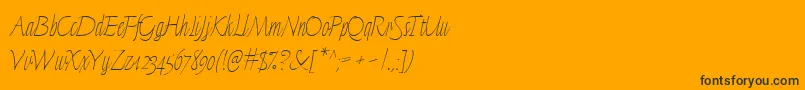 FinelineMicro Font – Black Fonts on Orange Background