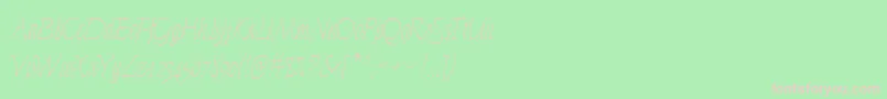 フォントFinelineMicro – 緑の背景にピンクのフォント