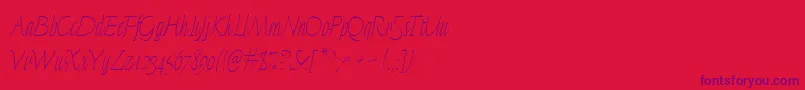 FinelineMicro Font – Purple Fonts on Red Background