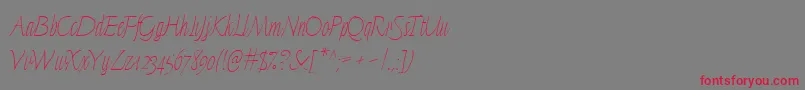 FinelineMicro Font – Red Fonts on Gray Background