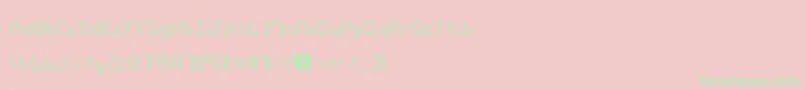 Fonte Blocks – fontes verdes em um fundo rosa