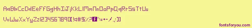 フォントBlocks – 紫色のフォント、黄色の背景