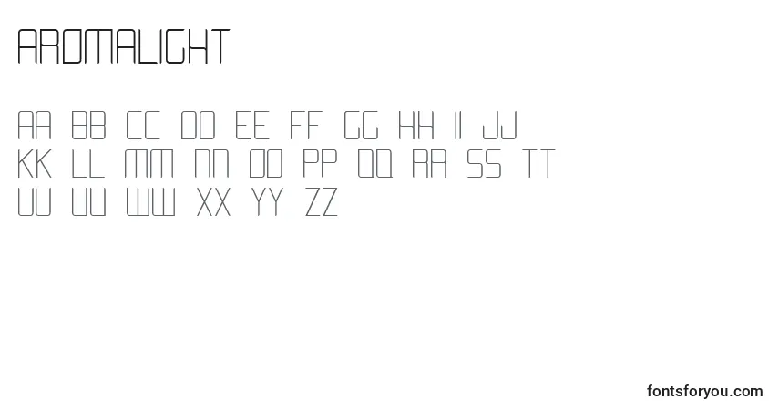 A fonte AromaLight – alfabeto, números, caracteres especiais