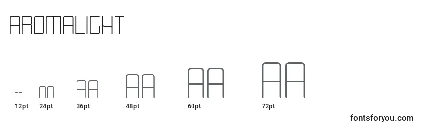 Размеры шрифта AromaLight