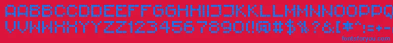 RImpresive6 Font – Blue Fonts on Red Background