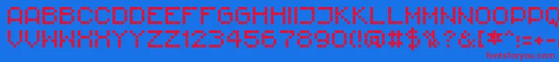 RImpresive6 Font – Red Fonts on Blue Background
