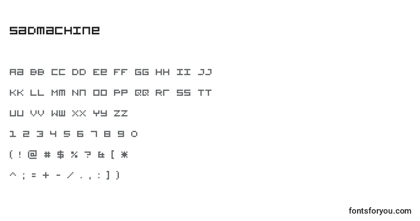 Sadmachine Font – alphabet, numbers, special characters