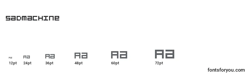 Tamanhos de fonte Sadmachine