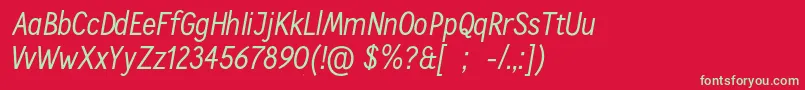 fuente CallingcardsItSample – Fuentes Verdes Sobre Fondo Rojo