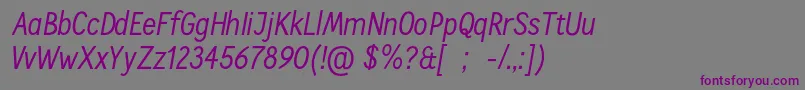 Шрифт CallingcardsItSample – фиолетовые шрифты на сером фоне