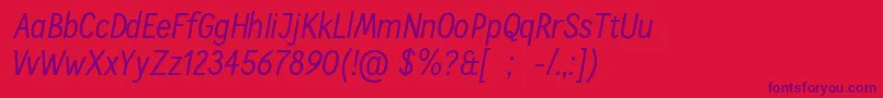 CallingcardsItSample-Schriftart – Violette Schriften auf rotem Hintergrund