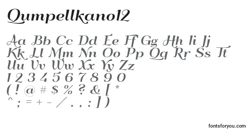 Qumpellkano12-fontti – aakkoset, numerot, erikoismerkit