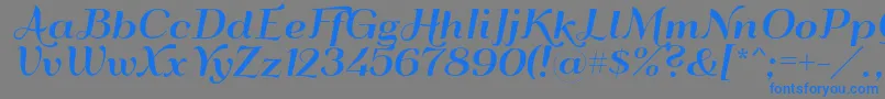 フォントQumpellkano12 – 灰色の背景に青い文字