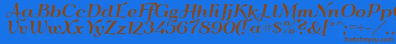 Qumpellkano12 Font – Brown Fonts on Blue Background