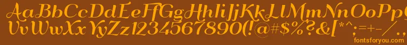 Qumpellkano12 Font – Orange Fonts on Brown Background