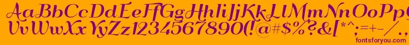 Qumpellkano12 Font – Purple Fonts on Orange Background