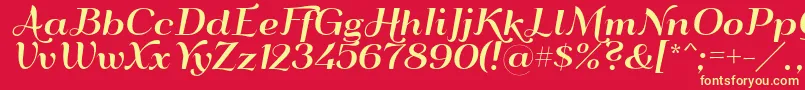 Qumpellkano12 Font – Yellow Fonts on Red Background