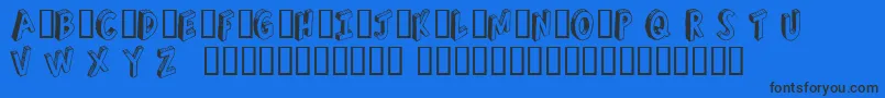 RefuseTrip-Schriftart – Schwarze Schriften auf blauem Hintergrund