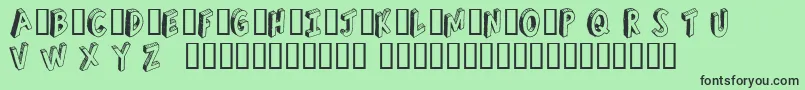 RefuseTrip-Schriftart – Schwarze Schriften auf grünem Hintergrund