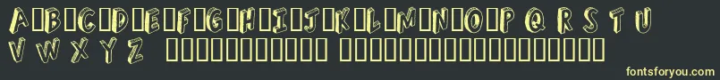 フォントRefuseTrip – 黒い背景に黄色の文字
