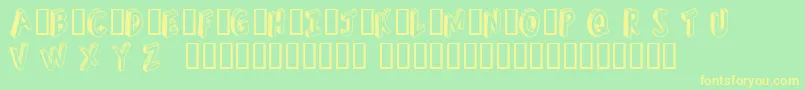RefuseTrip-Schriftart – Gelbe Schriften auf grünem Hintergrund