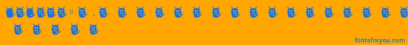 Czcionka LoveMonsterMonster – niebieskie czcionki na pomarańczowym tle