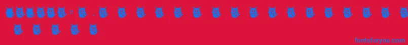 Police LoveMonsterMonster – polices bleues sur fond rouge