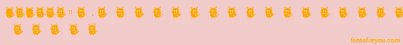 Czcionka LoveMonsterMonster – pomarańczowe czcionki na różowym tle