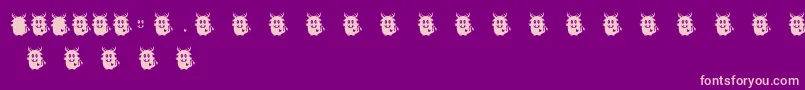 LoveMonsterMonster-fontti – vaaleanpunaiset fontit violetilla taustalla