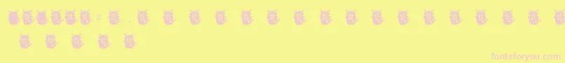 LoveMonsterMonster-fontti – vaaleanpunaiset fontit keltaisella taustalla