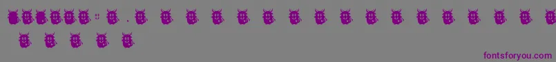フォントLoveMonsterMonster – 紫色のフォント、灰色の背景