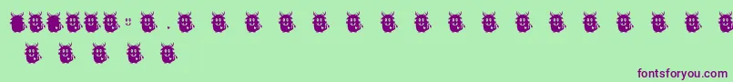 フォントLoveMonsterMonster – 緑の背景に紫のフォント