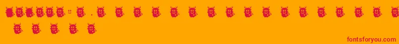 フォントLoveMonsterMonster – オレンジの背景に赤い文字