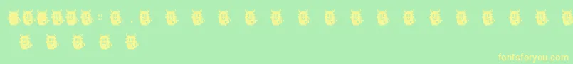 Fonte LoveMonsterMonster – fontes amarelas em um fundo verde