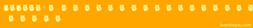 フォントLoveMonsterMonster – オレンジの背景に黄色の文字