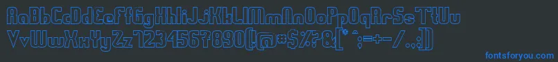 SwedenFunkisOutlined Font – Blue Fonts on Black Background