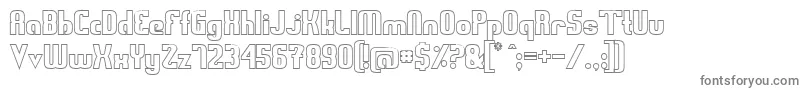 SwedenFunkisOutlined-fontti – harmaat kirjasimet valkoisella taustalla
