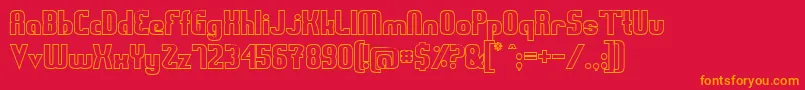 SwedenFunkisOutlined Font – Orange Fonts on Red Background