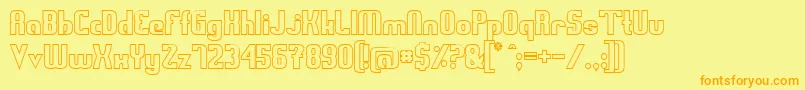 SwedenFunkisOutlined Font – Orange Fonts on Yellow Background