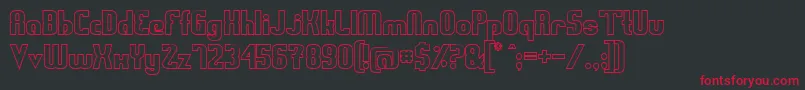 SwedenFunkisOutlined-Schriftart – Rote Schriften auf schwarzem Hintergrund
