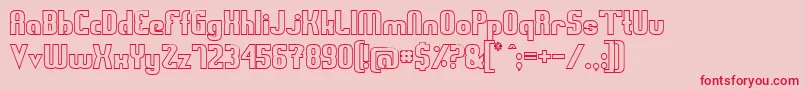 フォントSwedenFunkisOutlined – ピンクの背景に赤い文字