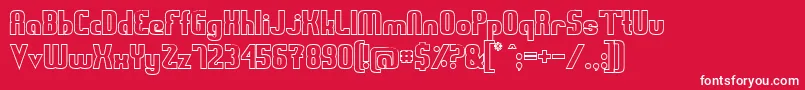 SwedenFunkisOutlined Font – White Fonts on Red Background