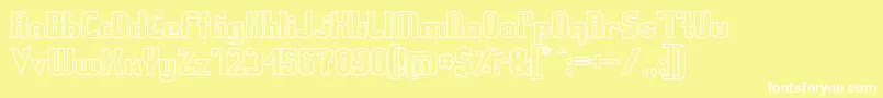 SwedenFunkisOutlined Font – White Fonts on Yellow Background