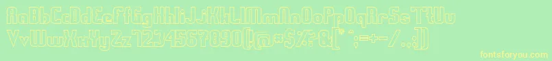 SwedenFunkisOutlined Font – Yellow Fonts on Green Background