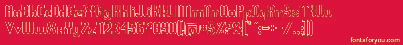 SwedenFunkisOutlined Font – Yellow Fonts on Red Background