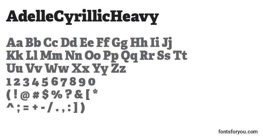 AdelleCyrillicHeavyフォント–アルファベット、数字、特殊文字