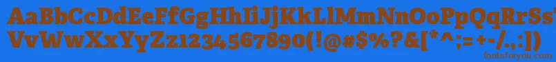 AdelleCyrillicHeavy Font – Brown Fonts on Blue Background